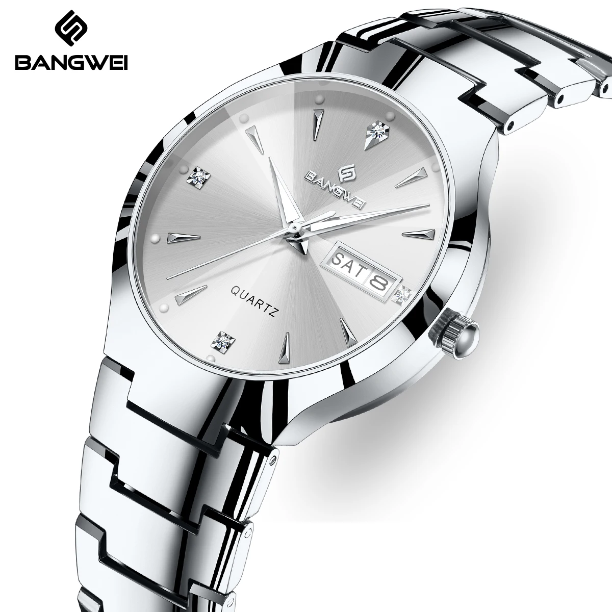 

BANGWEI 2026 new Watch women Fashion Waterproof Clock Luminous Elegant Weekly Calendar Luxury Watch for Women quartz wristwatch