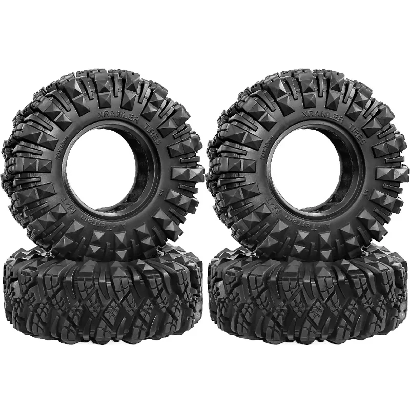 

4Pcs 1.9 Inch 110mm Rubber Tires, RC Rock Crawler Parts for 1/10 Axial SCX10 90046 90047 AXI03007 Tamiya CC01 D90 D110 TF2