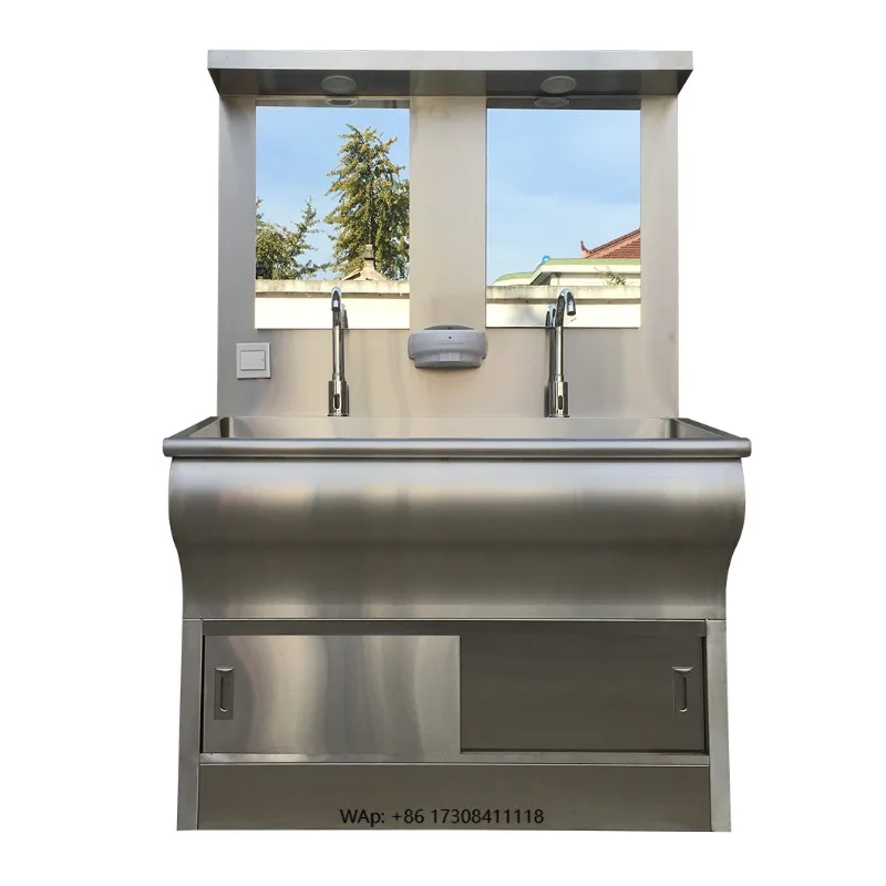 FY06188G 304 Stainless Steel 3 People Using Wash Basin Medical Washing Sink
