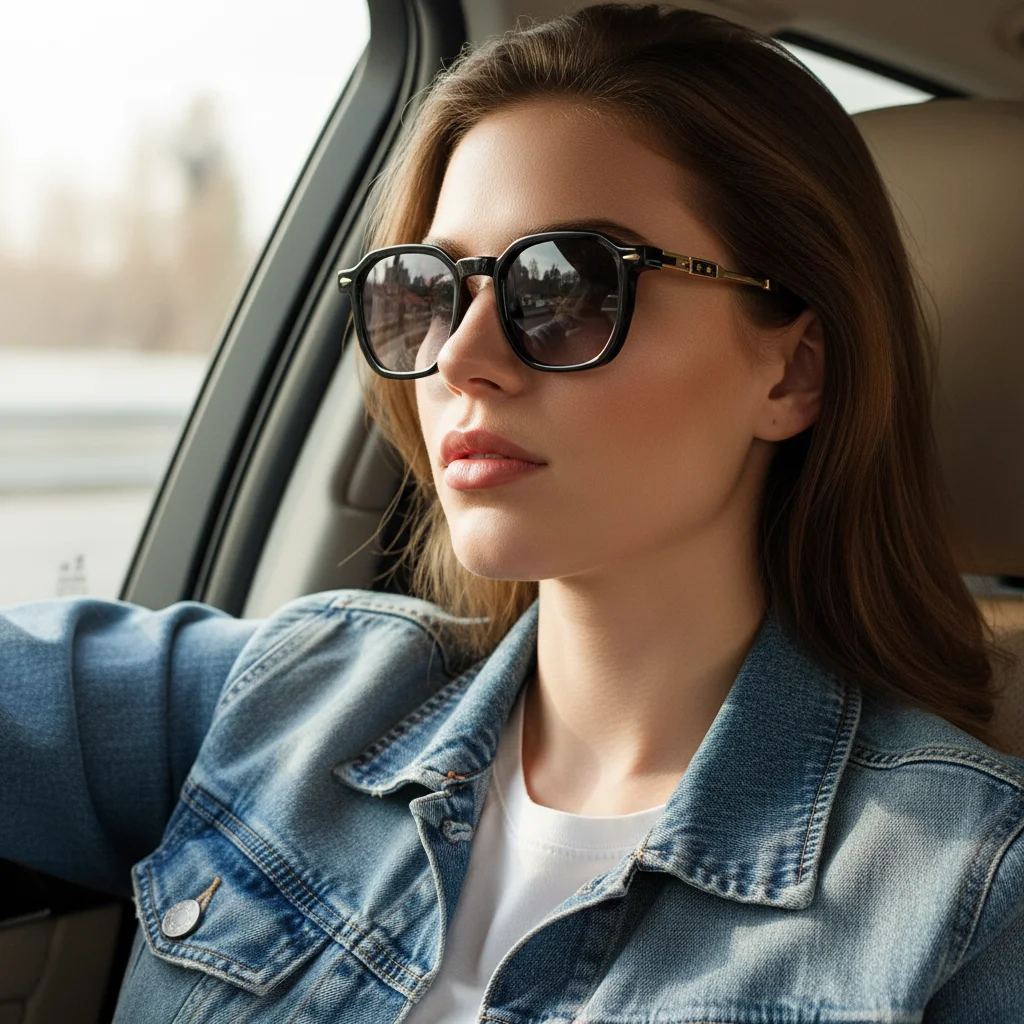 Vintage-Sonnenbrillen für Damen und Herren mit UV-blockierenden rechteckigen Rahmen. Sonnenbrille für Autofahrer 9042
