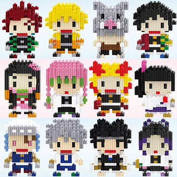 Demon Slayer Blocchi di diamanti Building block Cartoon Anime Nezuko Tanjirou Zenitsu Inosuke Kanawo Shinobu Tengen Giocattoli per bambini ragazzo