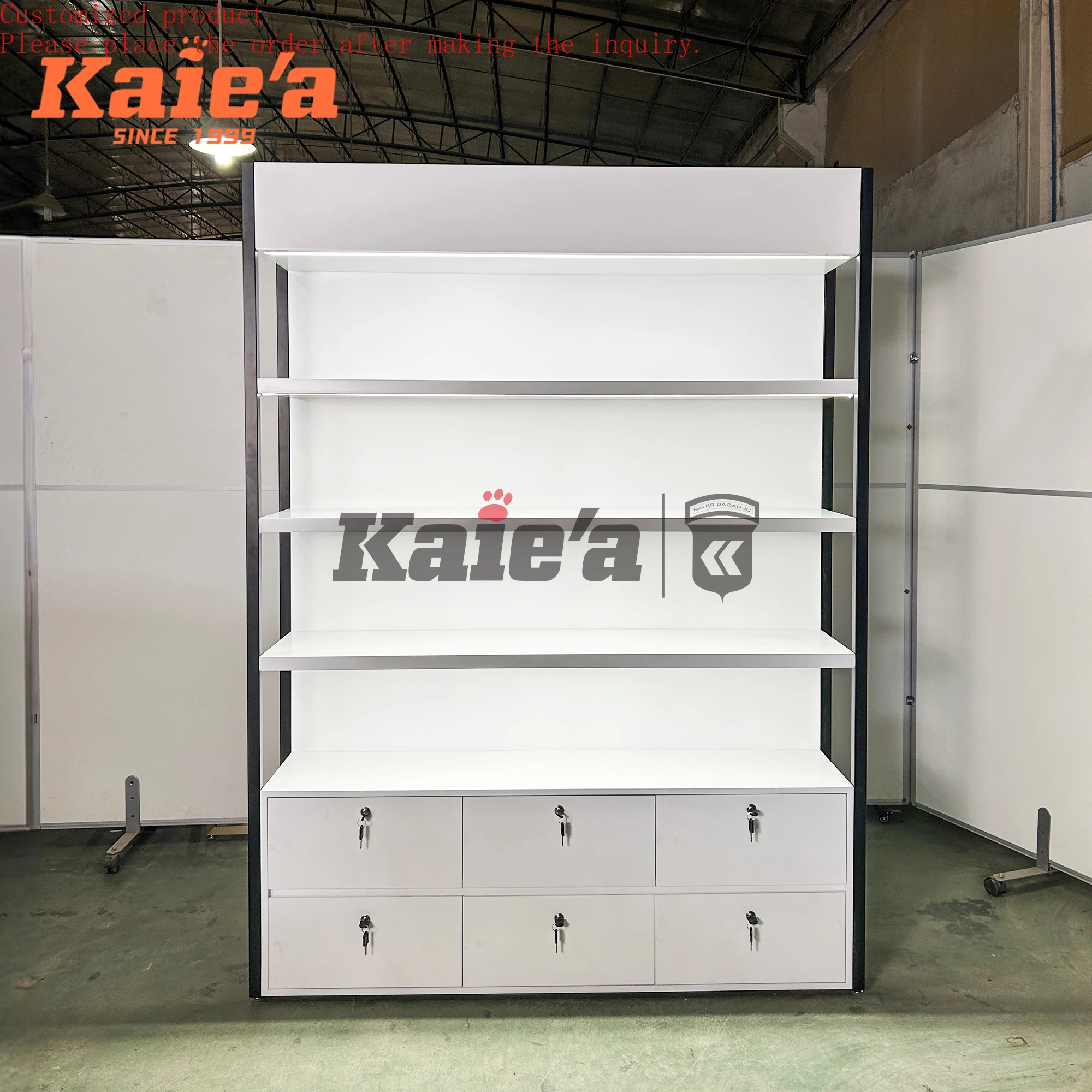 

The Most Favourable Counter Showcase for Smoke Shop MDF Wood Tobacco Wall Display Cabinet