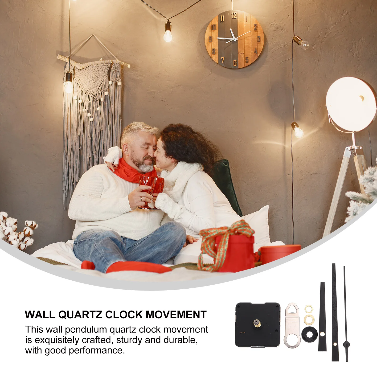

1 set 1 Set Wall Clock Movement Powered Clock Making Kit Durable Wooden Plastic Mechanism With Hands For Frameless Craft