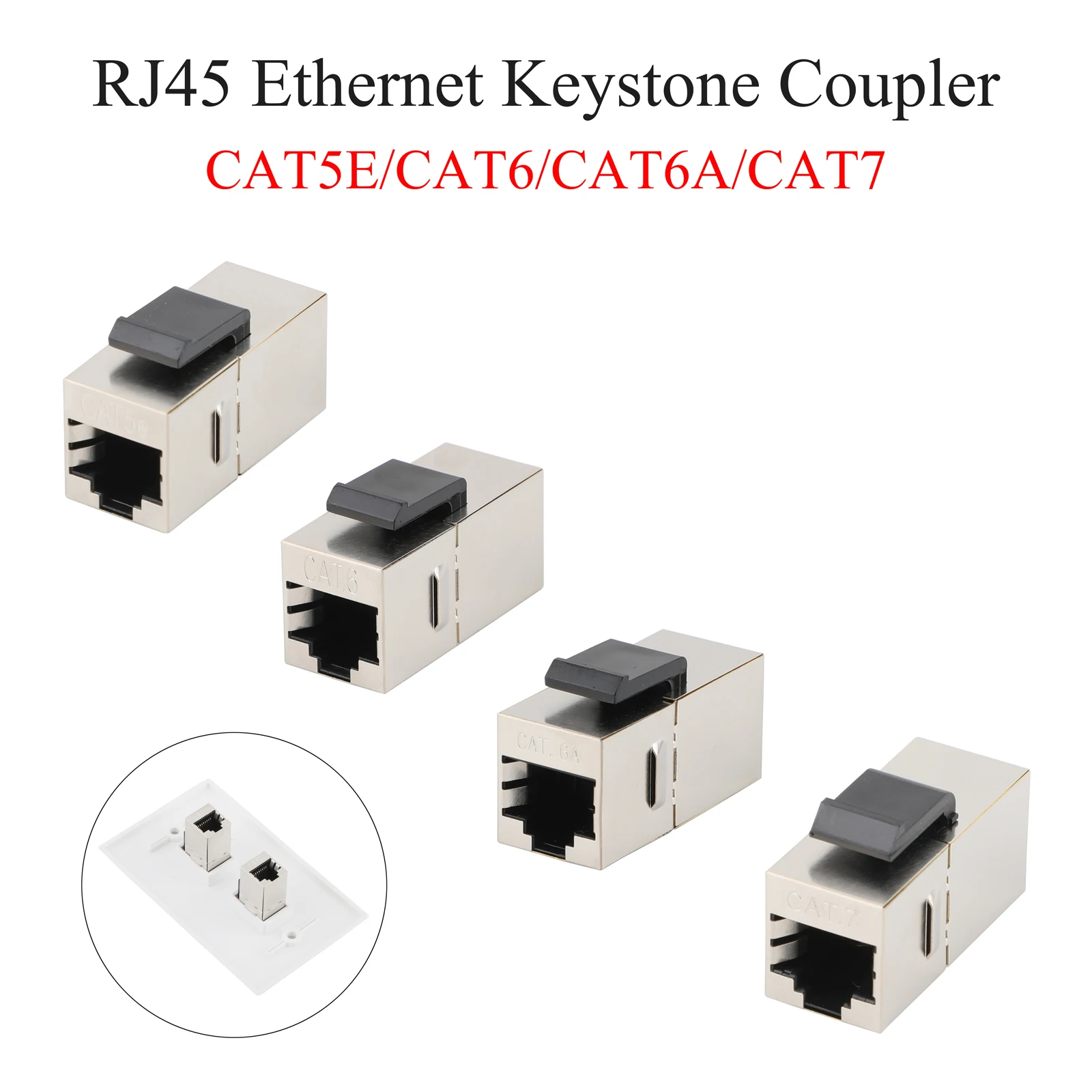 10/25PCS CAT.6/7 Shielded Keystone Jack Rj45 Inline Coupler Female to Female Ethernet Adapter For Blank Patch Panel