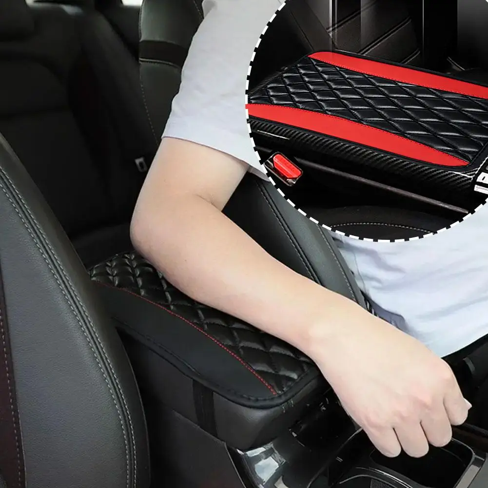 Universal Car PU Leather Armrest Cover Mat Non Slip Protector Box Resistant Center Console Car Pad Wear Accessories Comfort U2Q1