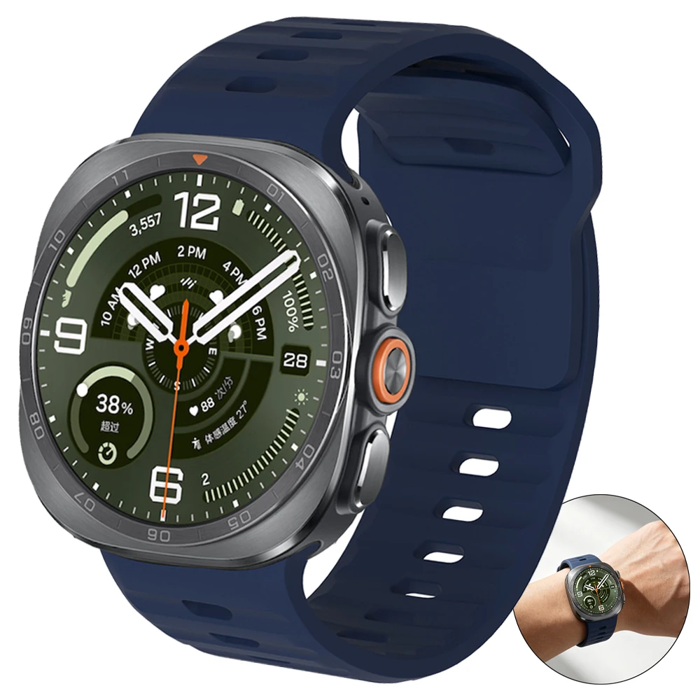 No Gaps Silicone Strap For Samsung Galaxy Watch Ultra 2 Band Sports Bracelet For Samsung Watch Ultra 2025 47mm Wrist Accessories