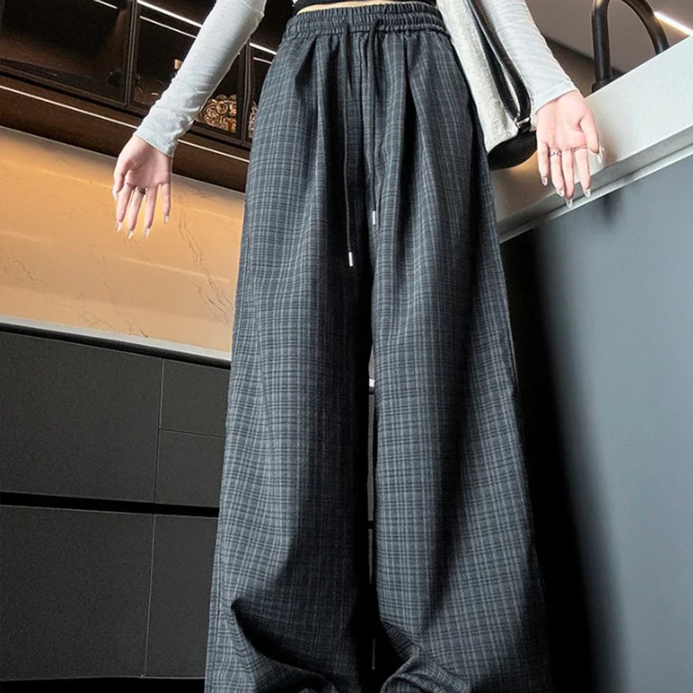 Dark Grey Trousers Casual Straight Pants Casual Outing Dark Grey Basic Plaid Casual Pants Casual Trousers Brand New Condition