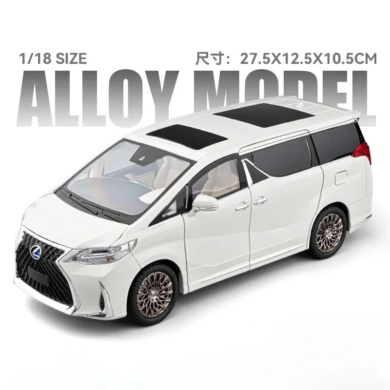 Diecasts 1:18 Muscle Car Model LM300 MPV Legering Geluid en Licht Trek Speelgoed Collectibles verjaardagscadeau