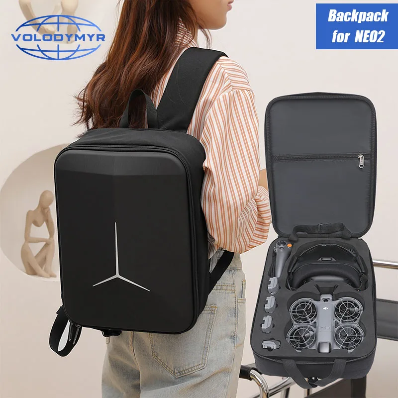 

VOLODYMYR Hard-Shell Backpack for DJI NEO 2 Motion Fly More Combo Drone Shockproof Protective Case Portable Storage Bag