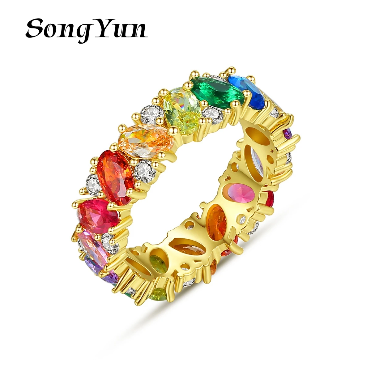 

SongYun Jewelry MHT Quality Brass Ring Wedding Band CZ 7A Zircon Elegant Elegant Jewelry Women Rings Fashion Jewelry