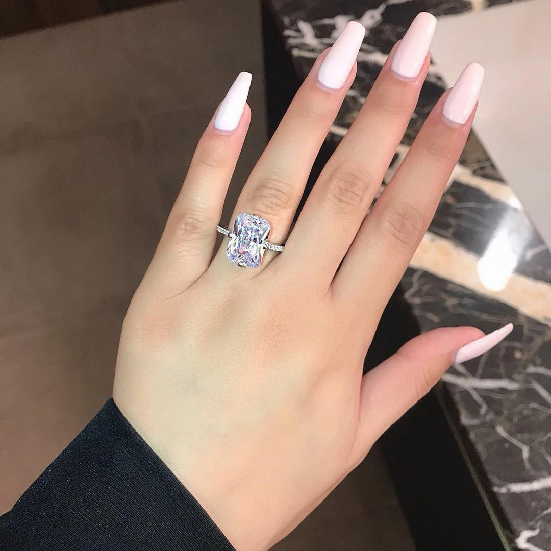 Original Real Silver Color Designer Zirconia Engagement Ring for Women Wedding Luxury Wholesale Gifts Jewelry Z51