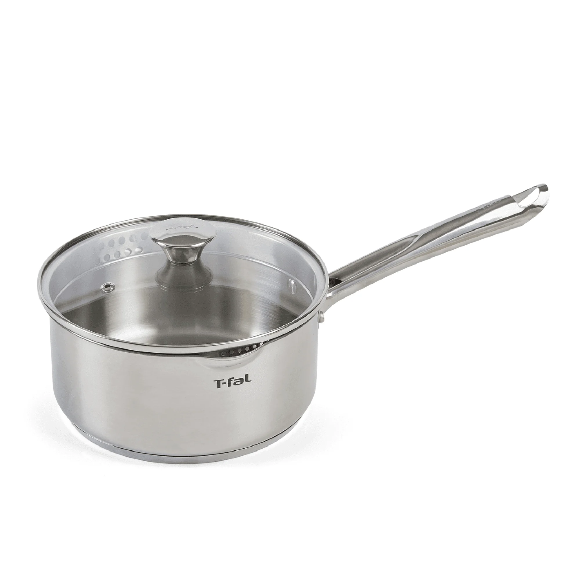 

T-fal Cook & Strain Stainless Steel Cookware, Sauce Pan with lid, 3 quart