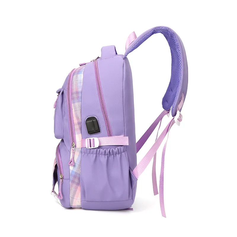 MINISO Kuromi Mochila Large capacity Waterproof Backpack for School Kawaii Anime cosplay bag Travel Bag School Student girl Gift