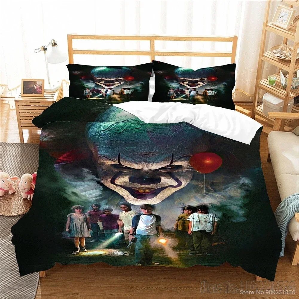 Stephen King's It Twin Full Queen King Duvet Cover Set HD Comforter Cover Bedclothes for Kids Bedding Sets Bedroom Decor