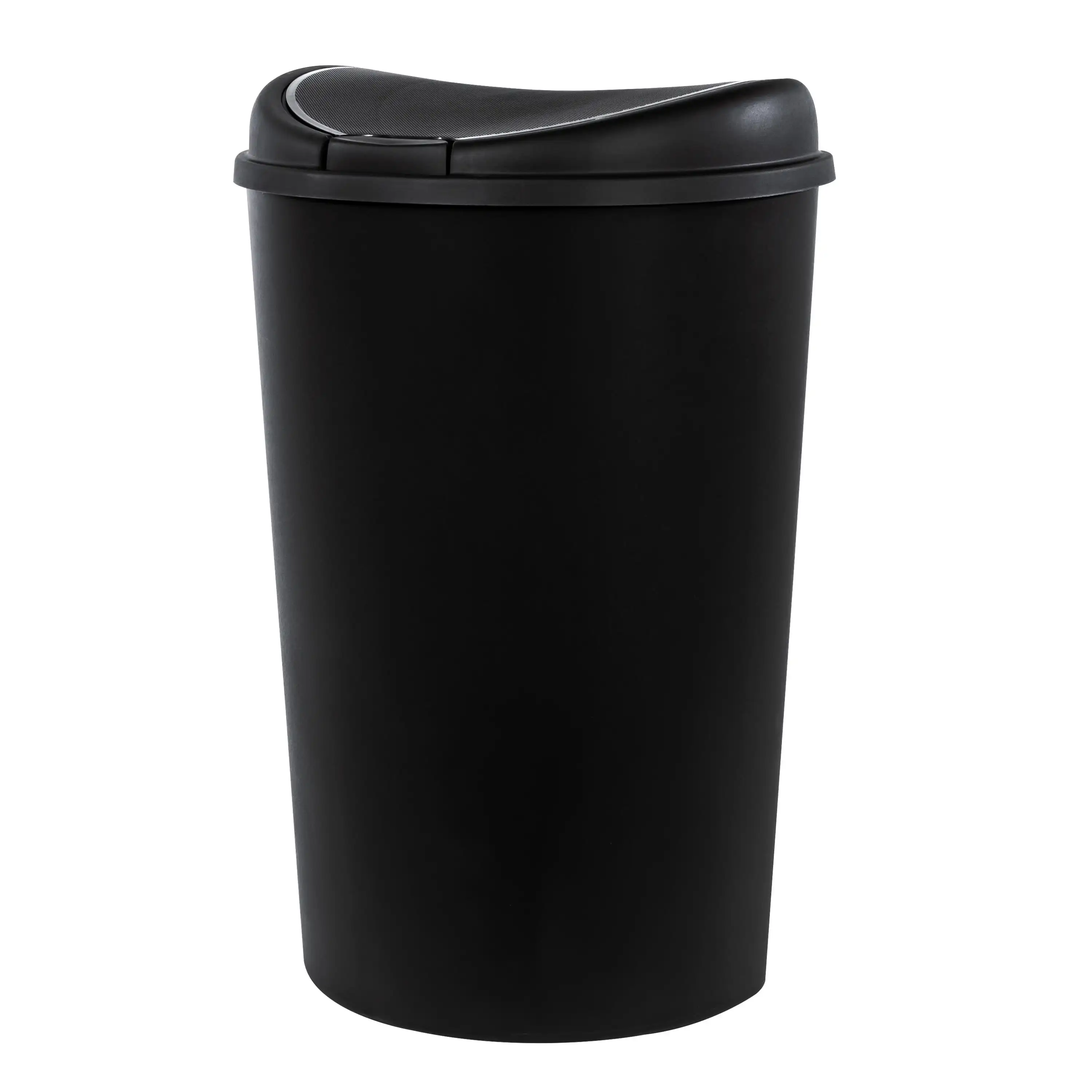 

Hefty 12.8 Gallon Trash Can, Plastic Semi Round Touch Top Kitchen Trash Can, Black