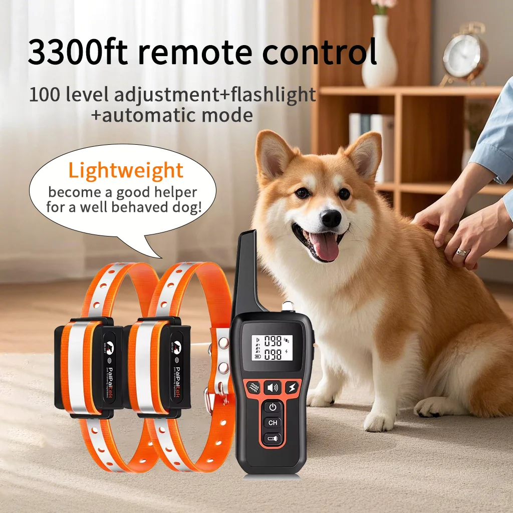 

2-IN-1 Remote Electronic Dog Collar ,Dog Training Collar for Large Medium Small Dog ,Shock Collar with 3 Training Modes ,IPX7