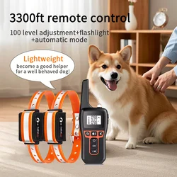 2-IN-1 Remote Electronic Dog Collar ,Dog Training Collar for Large Medium Small Dog ,Shock Collar with 3 Training Modes ,IPX7