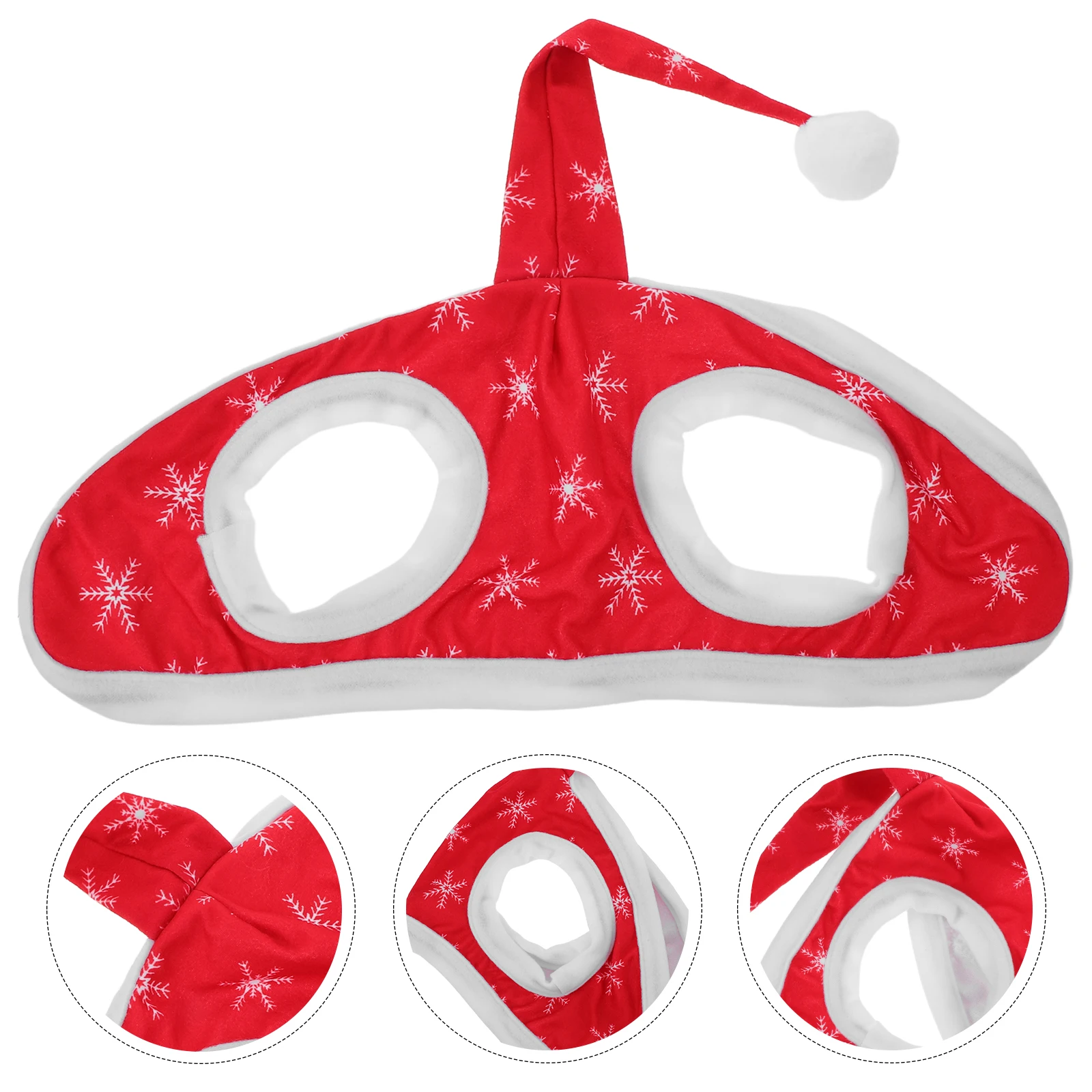 

Horse Santa Hat Red Snowflake Fleece Holiday Costume Accessory For Christmas Party Barn Photoshoots Equine Decoration