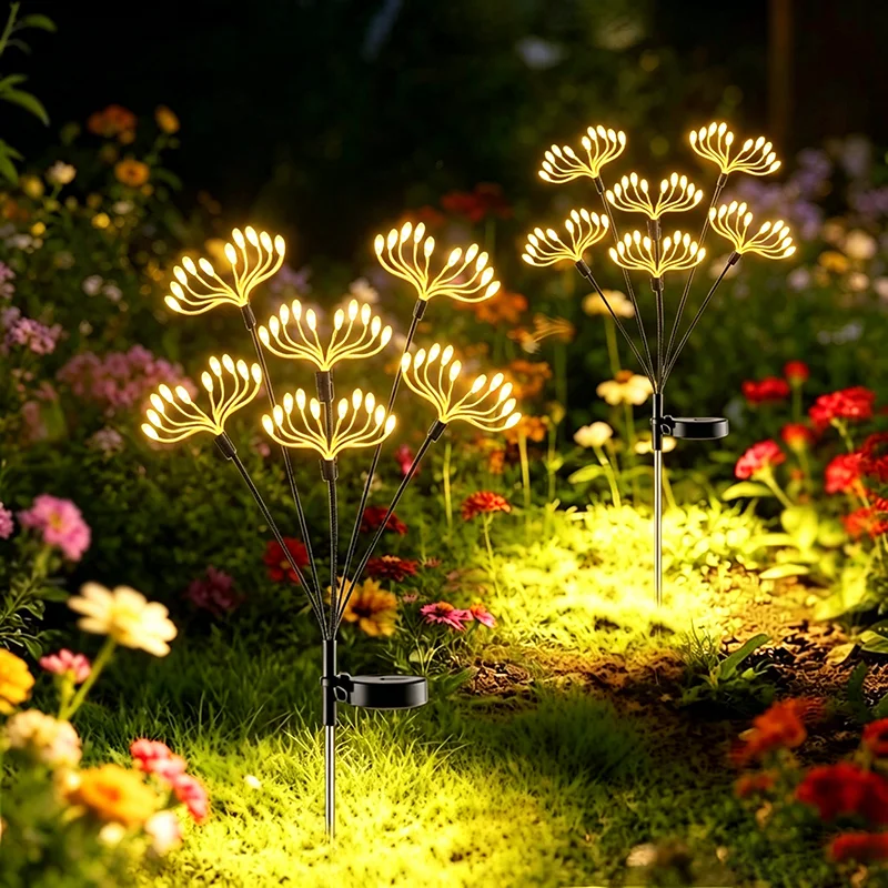 60LEDs Light Solar Firework Lights Solar Copper Wire Light Solar Dandelion Light Outdoor Waterproof Garden Courtyard Decoration