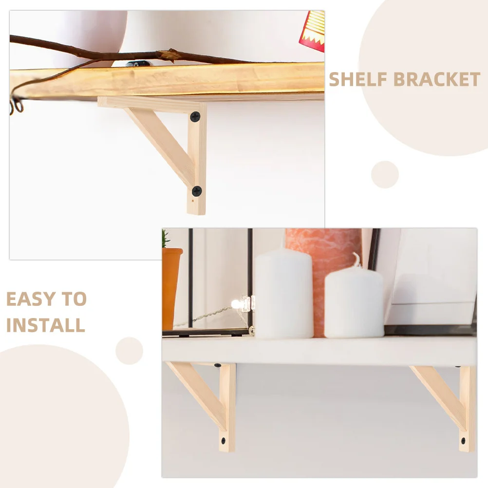 

2pcs Heavy Duty Wall Shelf Thick Triangular Wood Support For Floating Shelves Corner Shelf Brackets Metal Wall Mounted Shelving