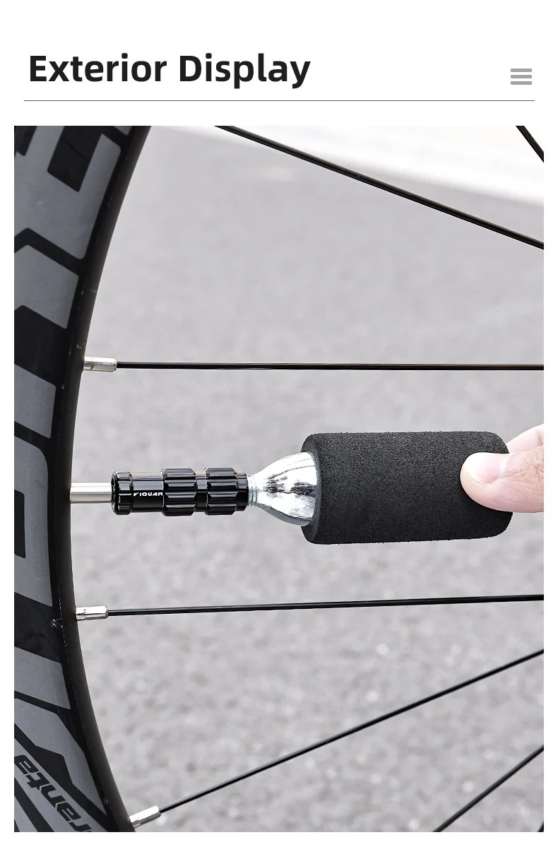 Aluminiumlegierung CO2 Fahrradreifenpumpe Mini Fahrradreifenpumpe Werkzeug CO2-Pumpenkopf für Fahrradzubehör – Detail 10