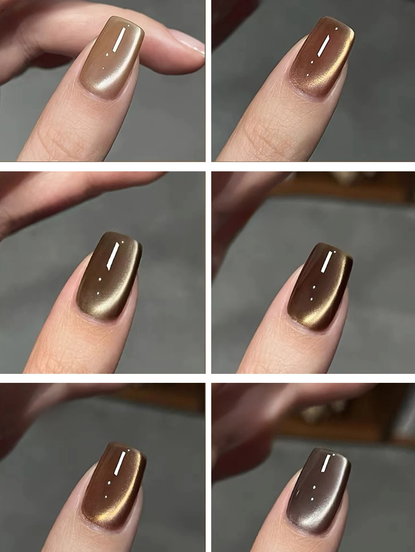 1-6 قطعة WS الخريف/الشتاء مبيعا مسمار الفن الخريف ليلة القط العين هلام طلاء الأظافر خاص أسود ذكي العنبر البني الزجاج مسمار