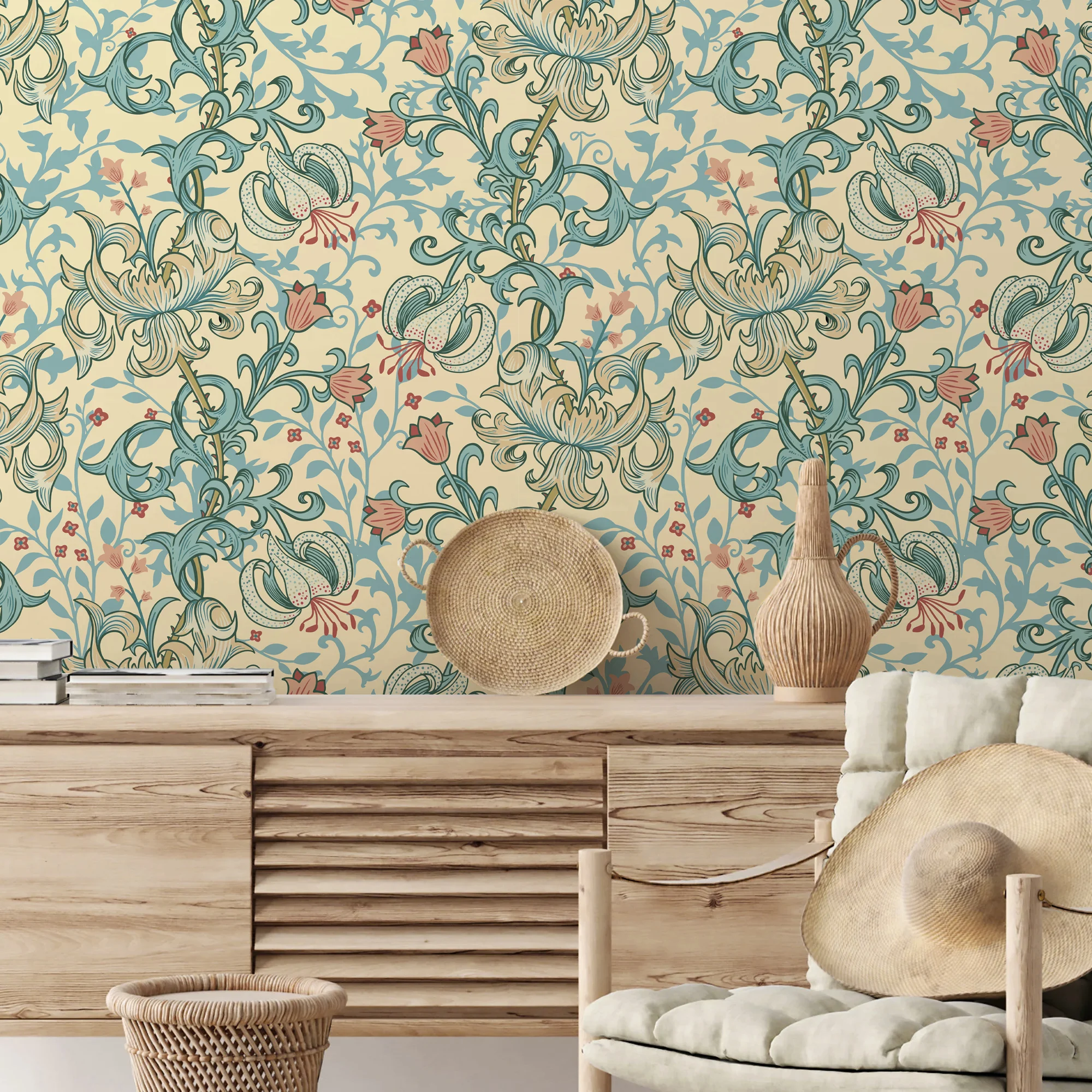 

Vintage European Floral Botanical Decor Wallpaper Cabinet Wardrobe Bedroom Living Room Home Decor Mural Waterproof Self-Adhesive