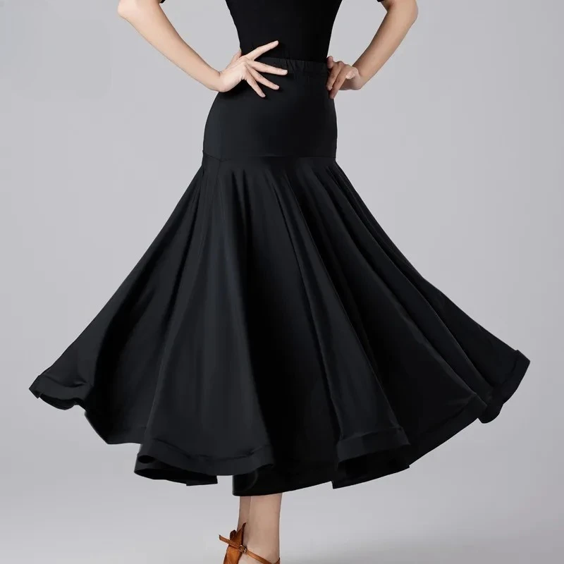 Jupe de danse moderne personnalisée, vêtements pour femmes, costume de spectacle de valse, jupe longue de danse Standard National