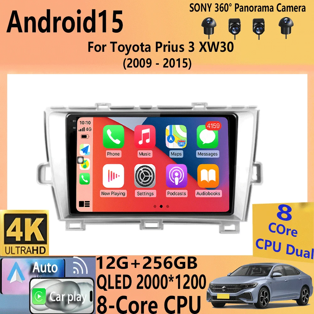 

Car Radio Android 15 Carplay For Toyota Prius 3 XW30 2009 - 2015 LHD RHD Multimedia Video Player Navigation GPS Stereo Head Unit