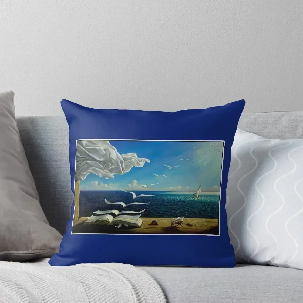 

BOOK TO BIRDS: Vintage Fantasy Surreal Print Throw Pillow pillows decor home Marble Cushion Cover Pillow Case Christmas pillow