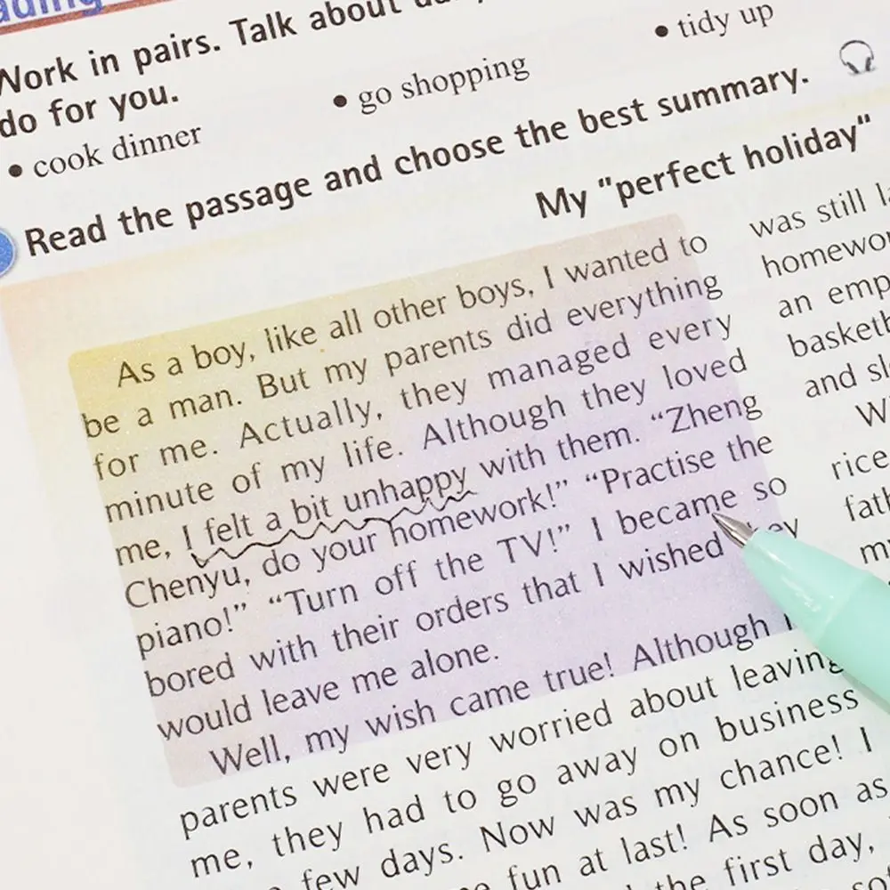 

105 листов/рулон, новые выдвижные липкие заметки, прозрачный портативный перламутровый липкий блокнот, многофункциональная цветная наклейка-планировщик