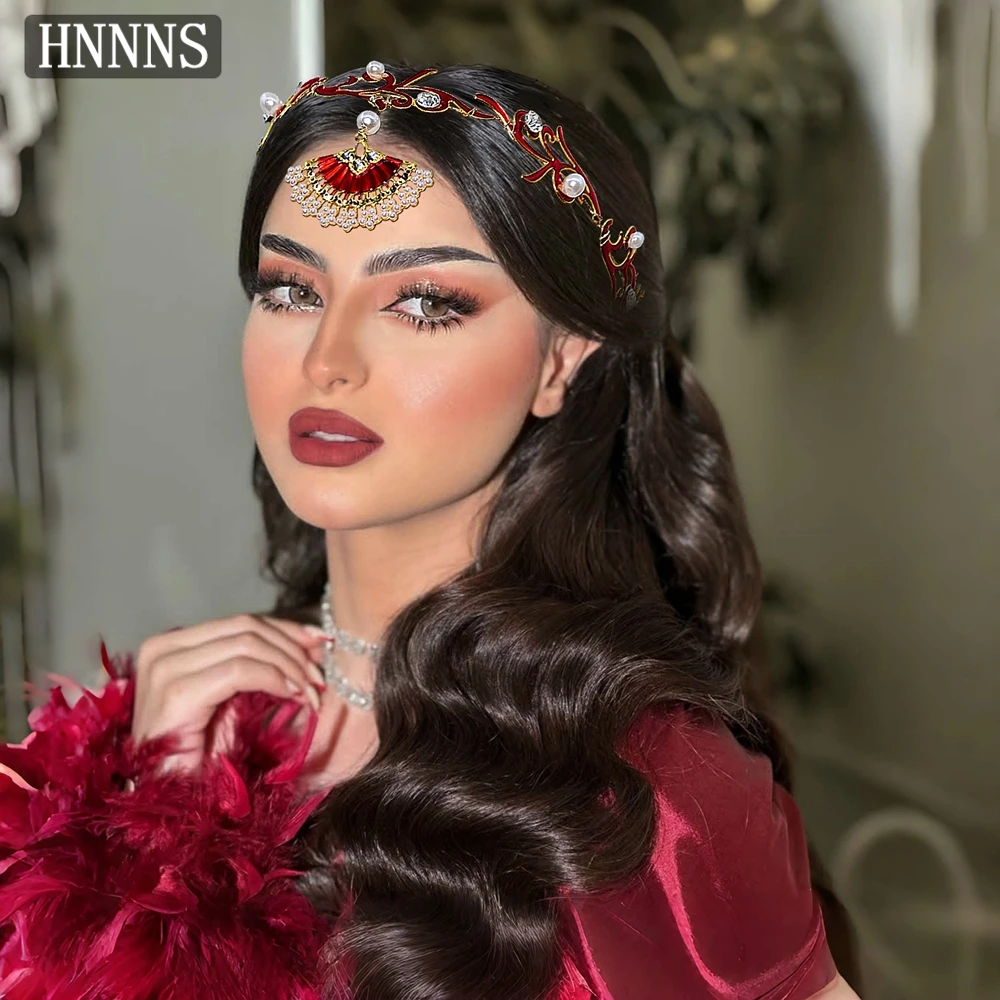

HNNNS Alloy Fan-shaped Pendant Headband New Chinese Style Hairband Bride Romantic Oriental Wedding Hair Accessories Jewelry A381