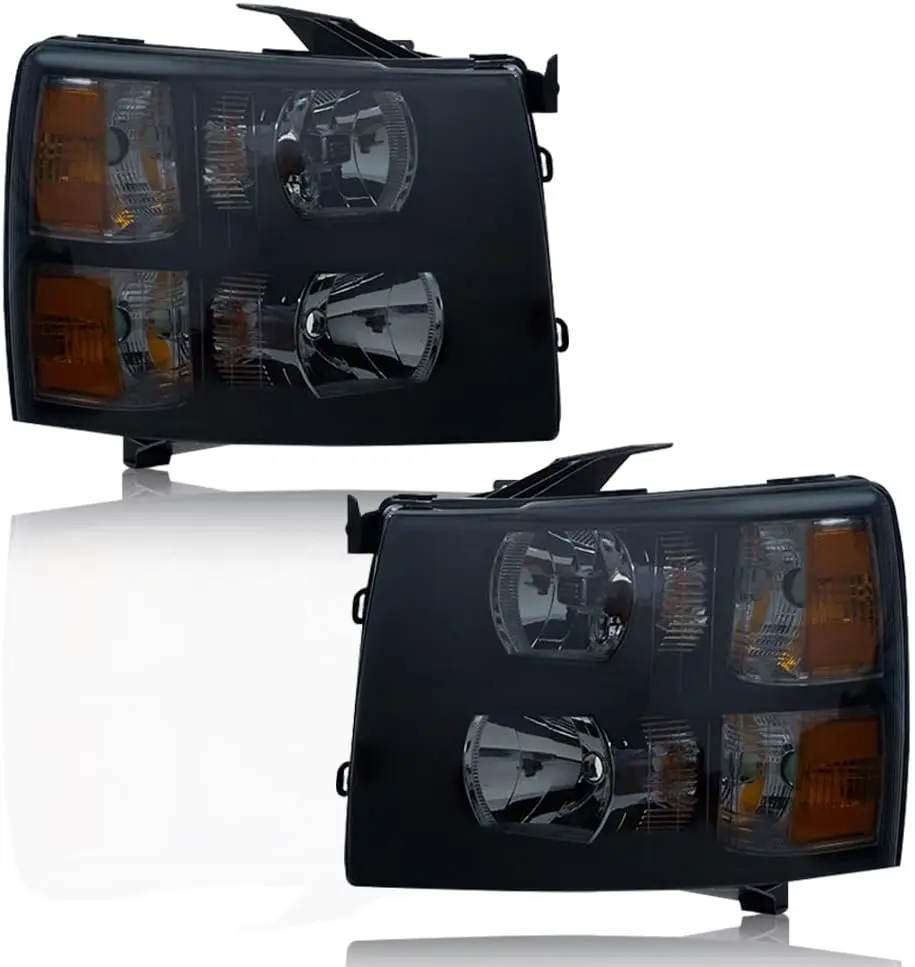 

Фара в сборе, совместимая с Chevy Silverado 2007-2013/Fit Chevy Silverado 2500 HD 3500 2007-2014, фара-бампер, дымчатая
