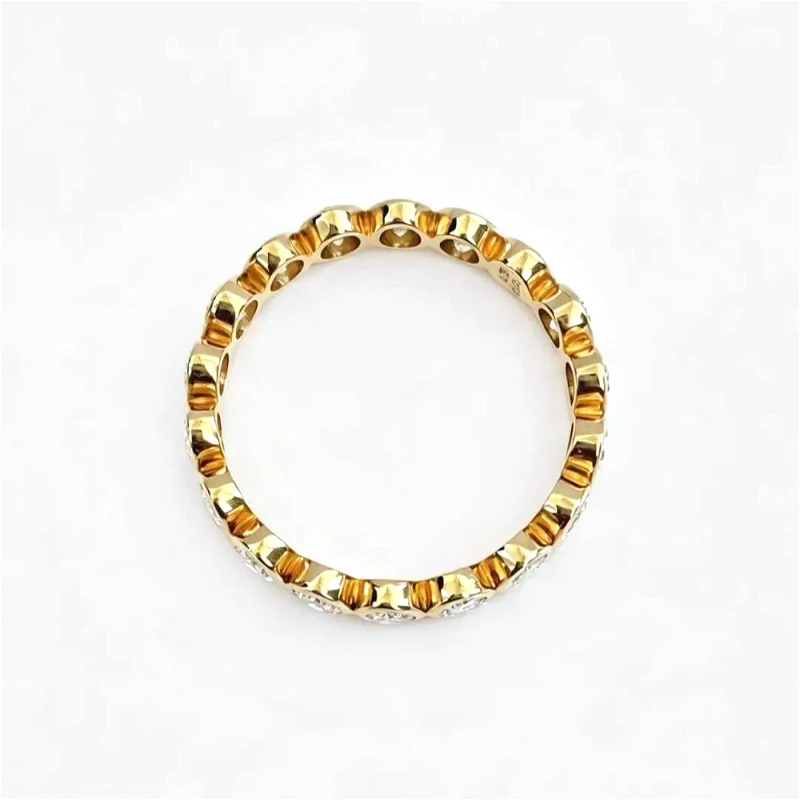18K Gelbgold Diamantring DEF VS-VVS Ovaler Schliff Hochzeitsantrag Versprechen Edel für Damen Charms Tägliches Tragen Holycome Schmuck – Detail 5