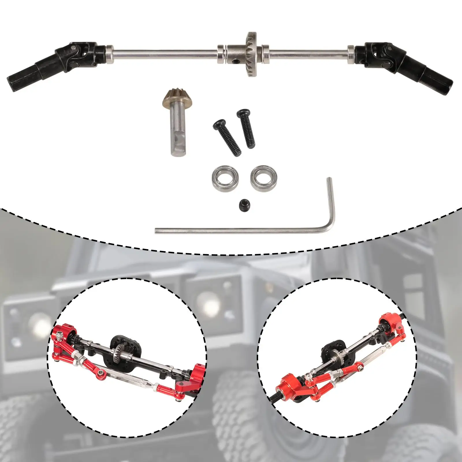 RC Axle Gear Bridge Shaft Replacement Front Axle for MN82 MN78 1:12 Scale RC