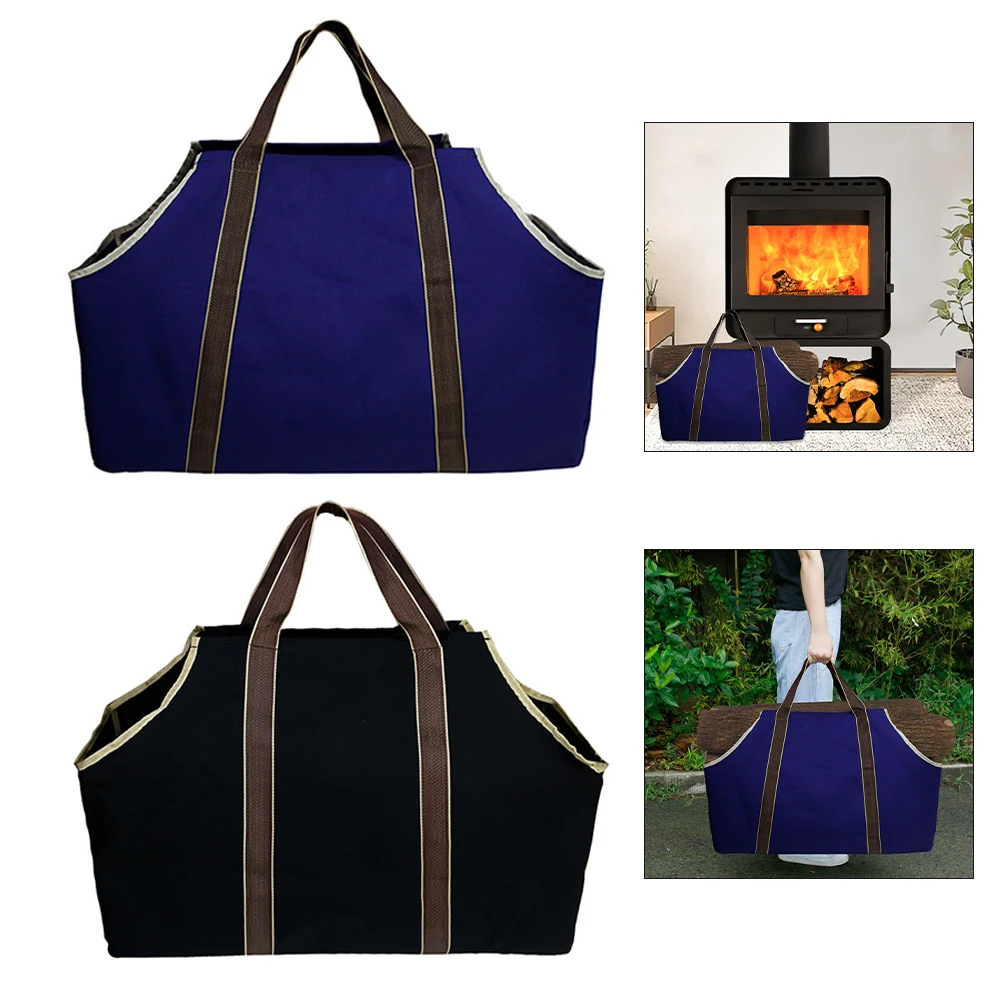 Large Canvas Log Carrier Bag Firewood Canvas Log Carrier Tote Bag Fireplace With Handles Security Strap Camping Outdoor Tool Bag