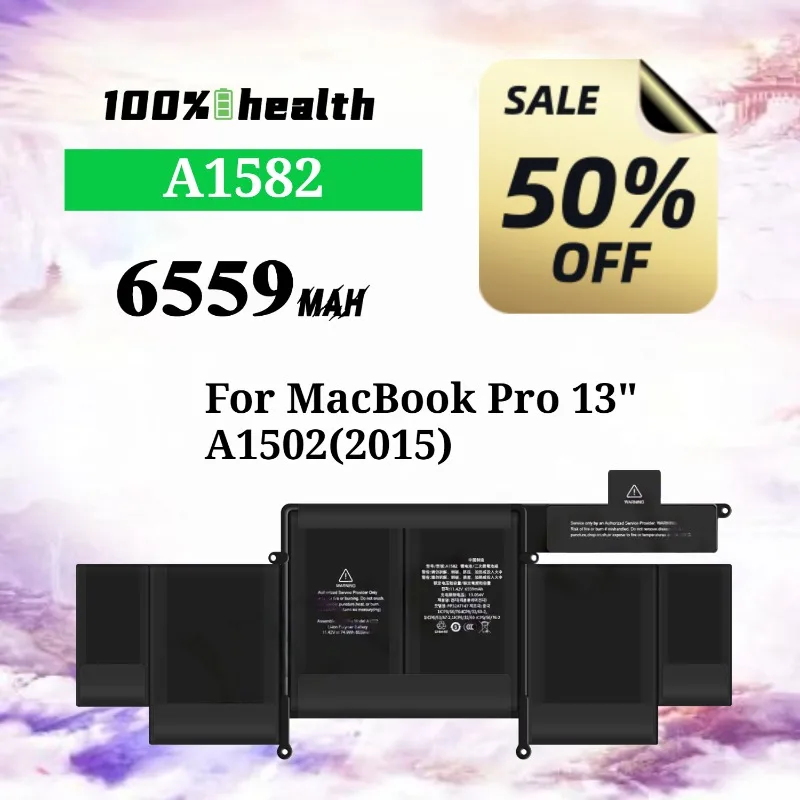 

A1582 6559mAh Laptop Battery for Apple MacBook Pro 13''/A1502 (2015) Lithium Rechargeable Battery