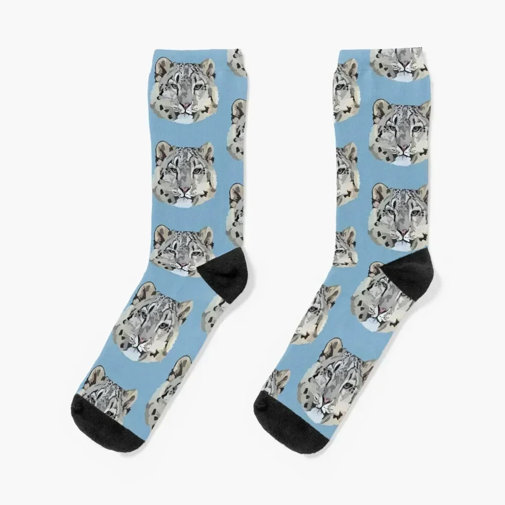 

S is for Snow Leopard Socks tennis bright garter basketball new in's Men Socks Women's