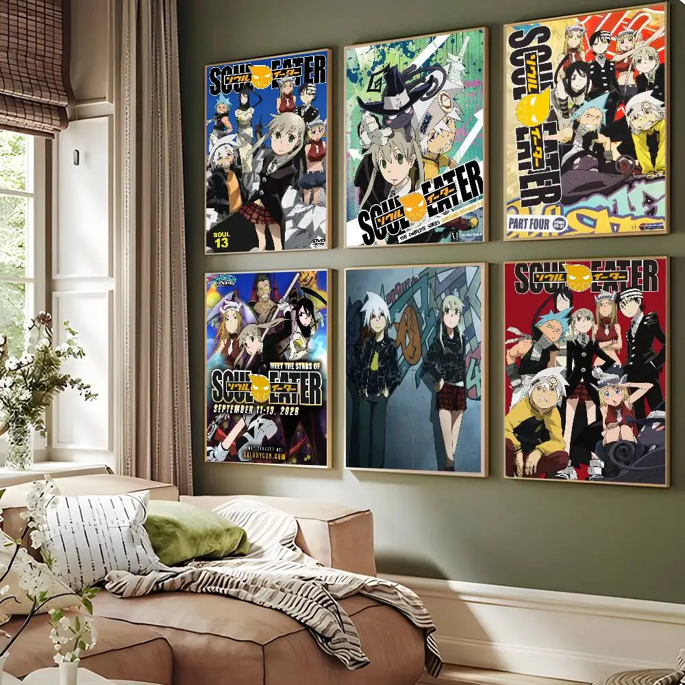 S-Soul Eater Anime Anime Posters Sticky Whitepaper Prints Posters Artwork Kawaii Room Decor