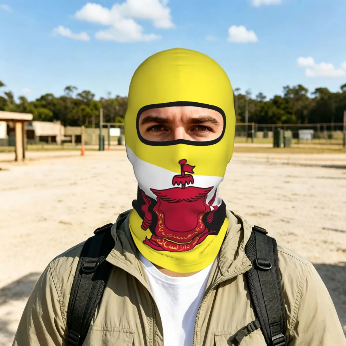 Brunei Flag Outdoor Cool Sunscreen Motorcycle Face Mask Moto Biker Wind Cap Mask Stopper Windproof Bicycle Cycling Headgear