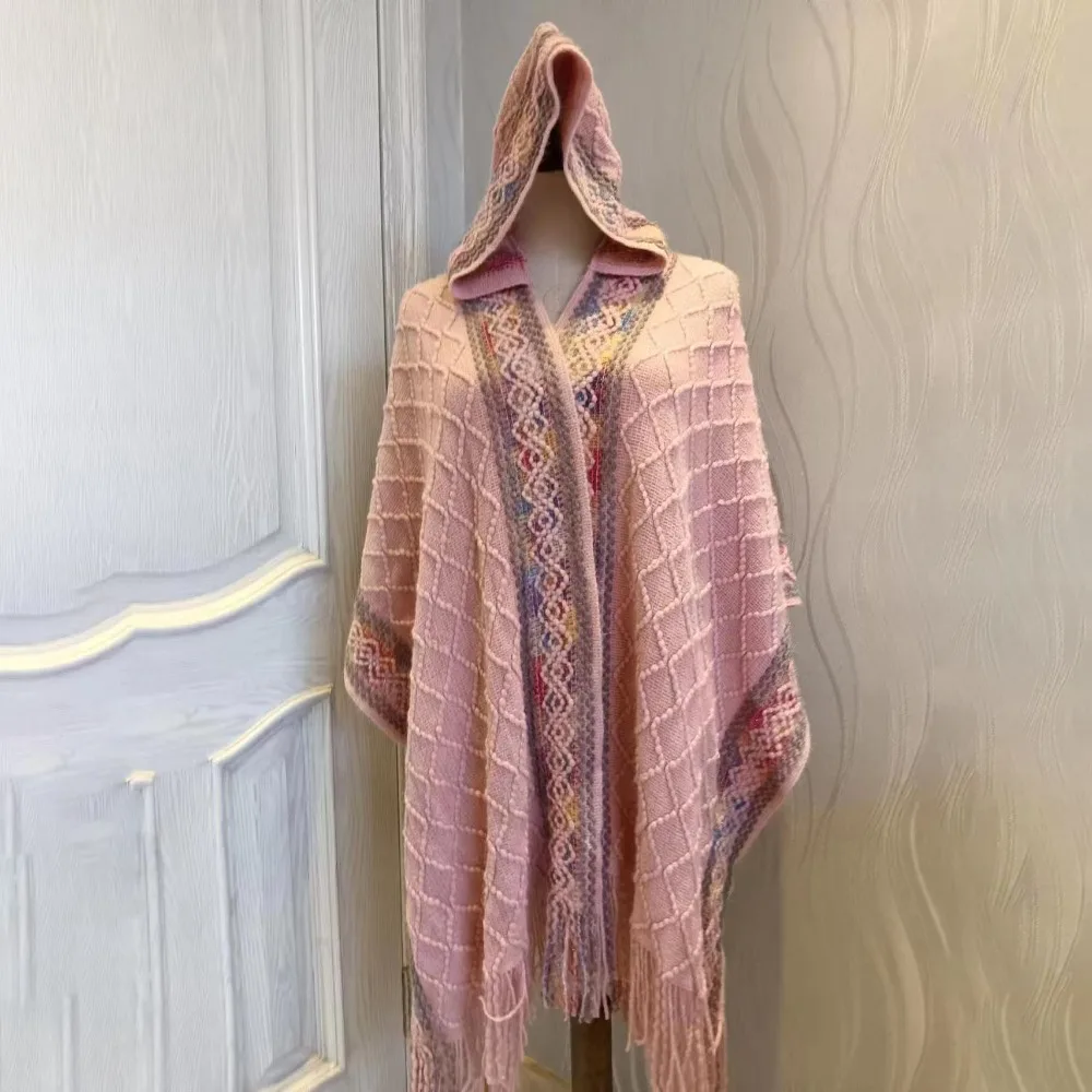 

Роскошный элегантный зимний теплый флисовый плащ с капюшоном, утепленный шарф, имитация кашемирового плаща, кардиган