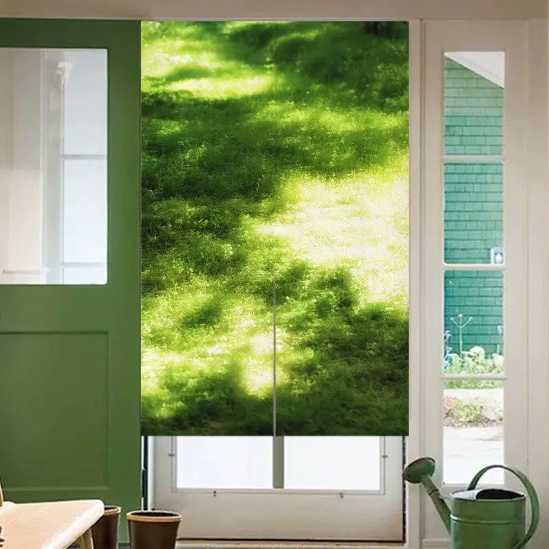 VIKAMA Natural Style Sunny Forest Half Length Curtain, Scenic Print Wall Decoration and Privacy Screen, Home Decor