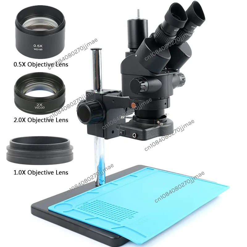 7-45x Continuous Zoom Trinocular Stereo Microscope Large Plate Bracket Mobile Phone Motherboard Maintenance Inspection