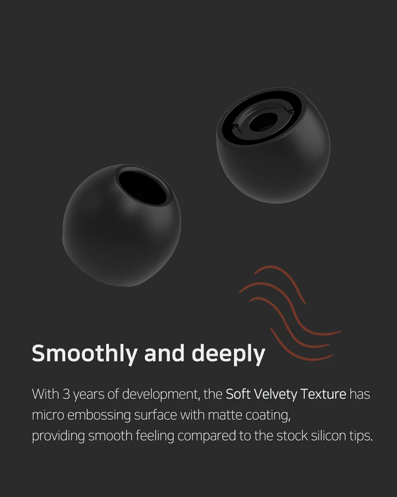 ELOIT/DIVINUS Velvet Silicone Earphones Ear Tips for Nozzle Size 3-5mm, Soft Deeply Eartips For IEMs Earbuds AFUL Performer 5/8