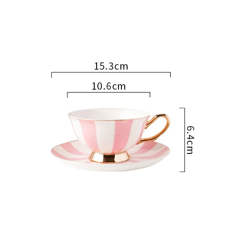 Pink Tea Cup Set Ceramic Coffee Cup with Saucer British Tea Mug Afternoon Coffee Milk Latte Mug Kitchen Drinkware Birthday Gifts