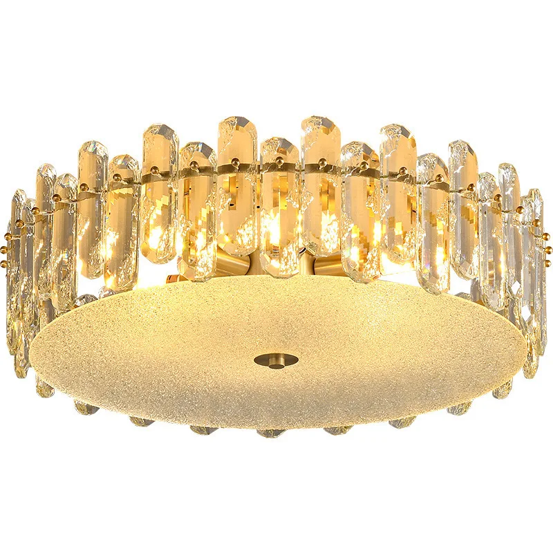 

Light luxury bedroom light, American all-copper crystal ceiling light, French balcony, master bedroom aisle cloakroom entry