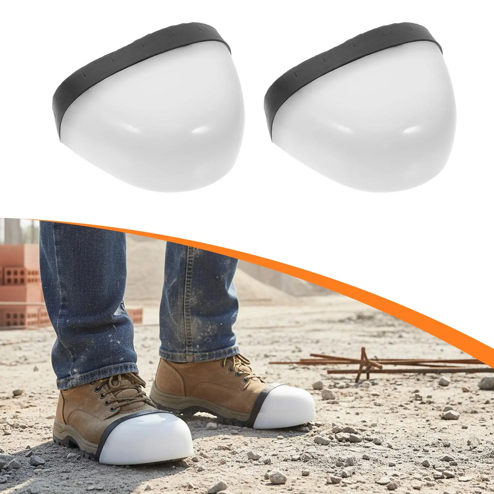 Protectores de dedos para los pies, cómodos para visitantes, Protector antigolpes para el lugar de trabajo, cubiertas de seguridad para zapatos, 2 piezas