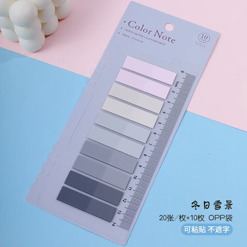 200 Blatt transparente Haftnotizen, selbstklebende Lesezeichen, Anmerkungen, Lesebuch, transparente Tab, Kawaii, niedliches Briefpapier – Detail 14