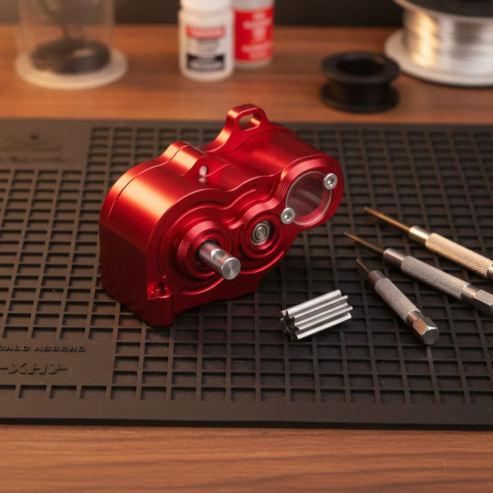 RC Crawler Gearbox Housing Compact Offset Aluminum Case Clear View Cover for LCG Chassis Work