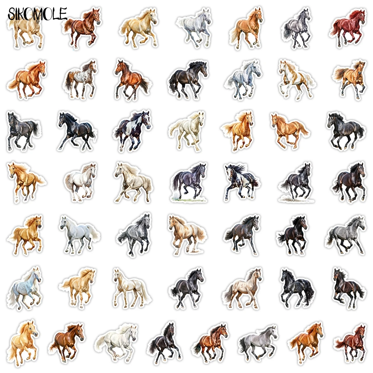 10/30/50 個水彩馬かわいいステッカー美的 DIY 装飾子供のおもちゃ子供旅行荷物デカール落書きステッカーパック